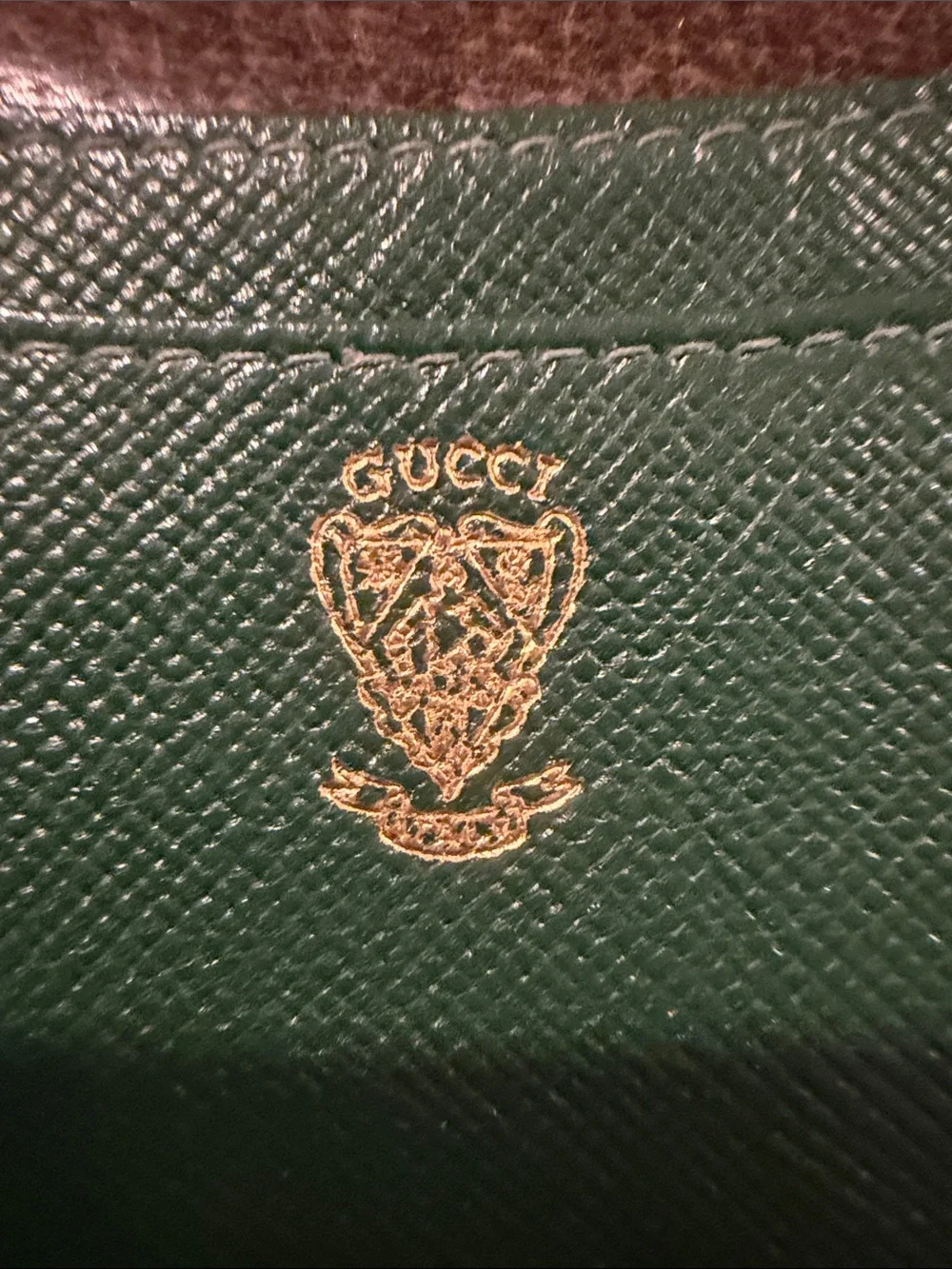 Gucci Beige GG Supreme Canvas Continental Wallet with Red and Green Web
